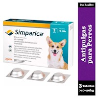 Antipulga Masticable Simparica Perros 10 - 20 kg 3 Tabletas